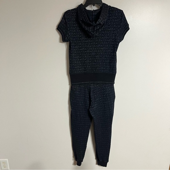 Women’s Armani Exchange All Over Logo Sweatshirt & Sweatpants Top Med Pants Sm - Picture 2 of 16